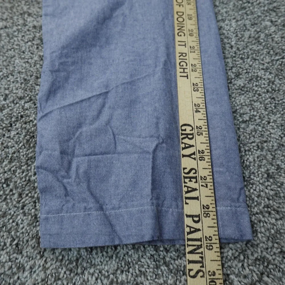 Brooks Brothers Pants Mens 34X30 Blue Chambray Chino Trouser Flat Front Slim Fit